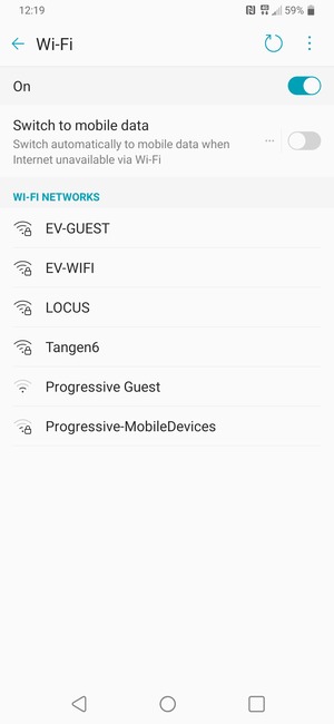 Select the wireless network you want to connect to