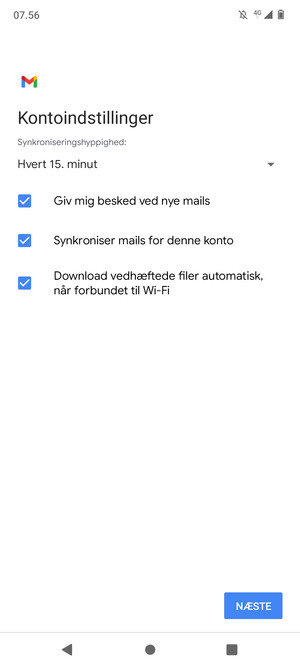 Vælg NÆSTE