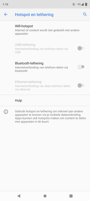 Selecteer Wifi-hotspot