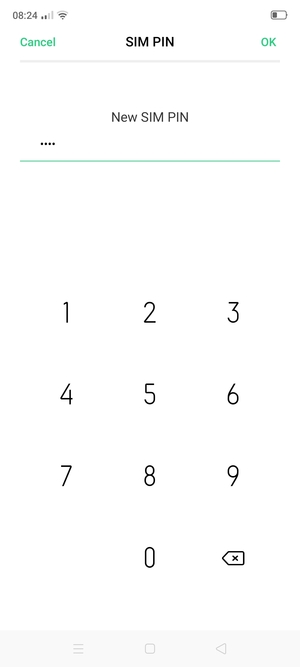 Enter your New PIN for the SIM card and select OK