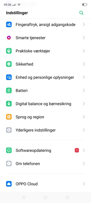 Scroll til og vælg Enhed og personlige oplysninger