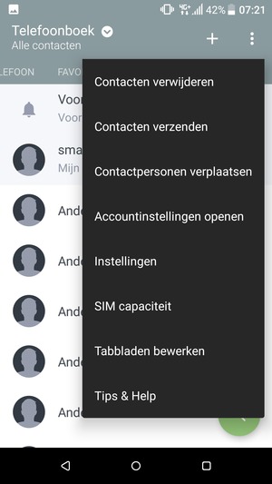 Selecteer Contactpersonen verplaatsen