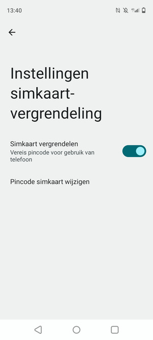 Selecteer Pincode simkaart wijzigen