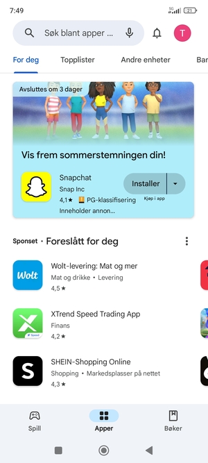 Velg søkefelt