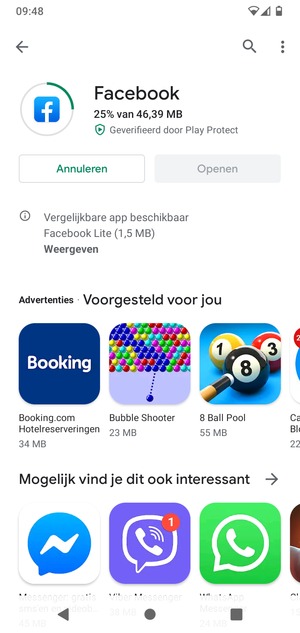 Wacht tot het installatieproces beëindigd is