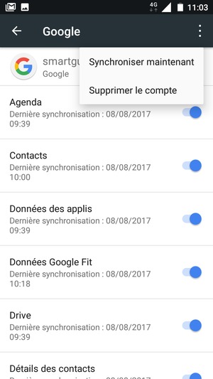 Sélectionnez Synchroniser maintenant