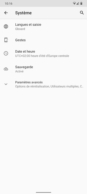 Sélectionnez Paramètres avancés