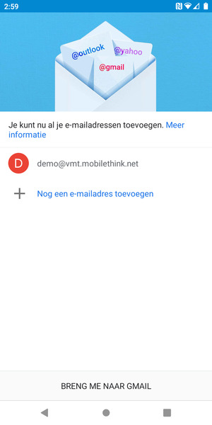 Selecteer BRENG ME NAAR GMAIL