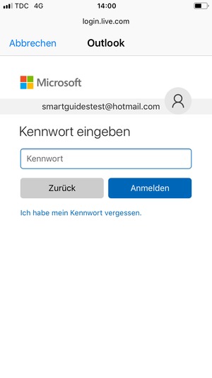 Geben Sie Ihre Passwort ein und wählen Sie Anmelden
