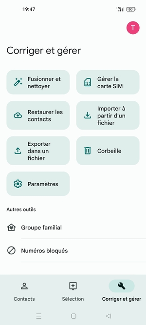 Sélectionnez Gérer la carte SIM