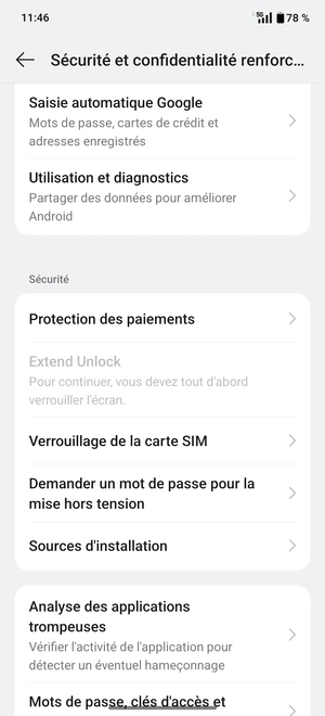 Faites défiler et sélectionnez Verrouillage de carte SIM