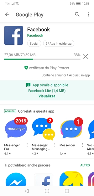 Attendi il completamento del processo di installazione