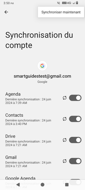Sélectionnez Synchroniser maintenant