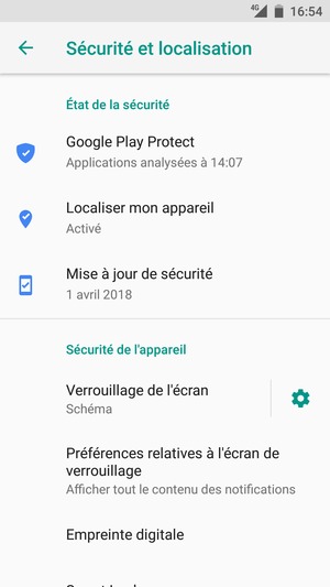 Votre téléphone est maintenant sécurisé par un écran de verrouillage