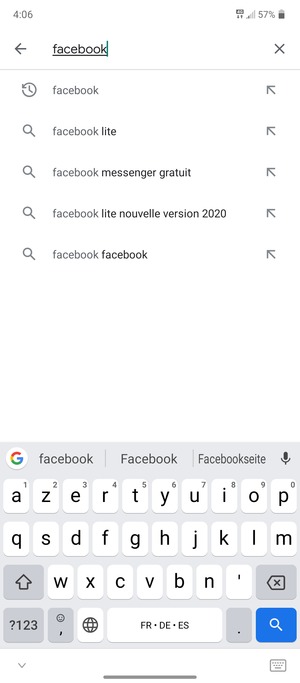 Saisissez le nom de l'appli et sélectionnez Rechercher