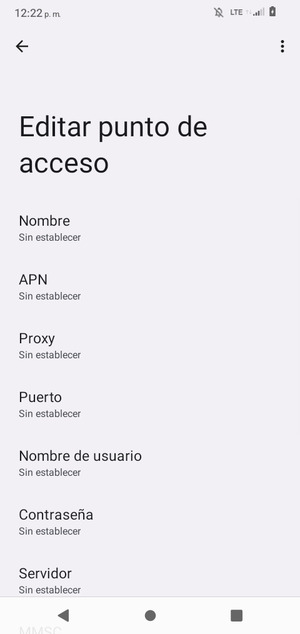 Introduzca la información de Internet