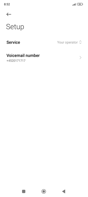 Select Voicemail number