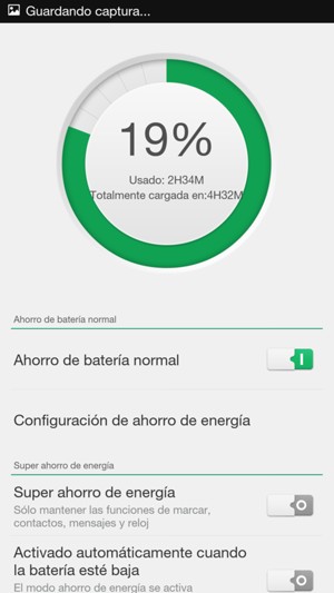 Seleccione Configuración de ahorro de energía