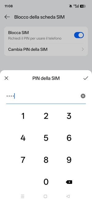 Inserisci Nuovo PIN della scheda SIM e seleziona OK