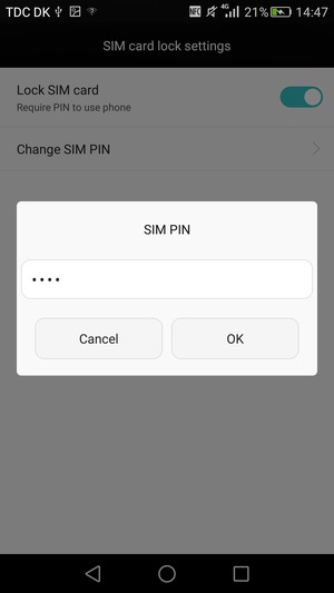Enter your Old SIM PIN and select OK