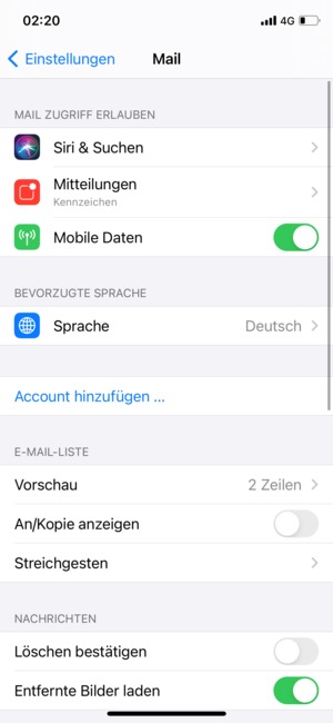 Wählen Sie Account hinzufügen...
