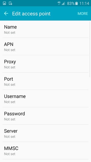 Enter MMS information