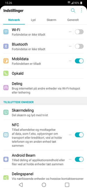 Vælg Generelt