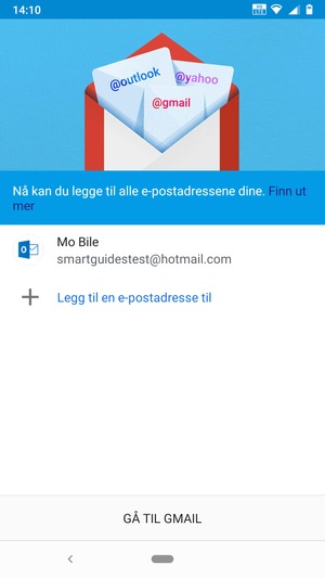 Velg GÅ TIL GMAIL