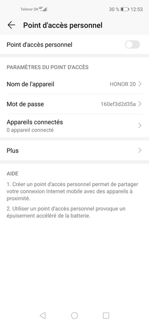 Sélectionnez Mot de passe