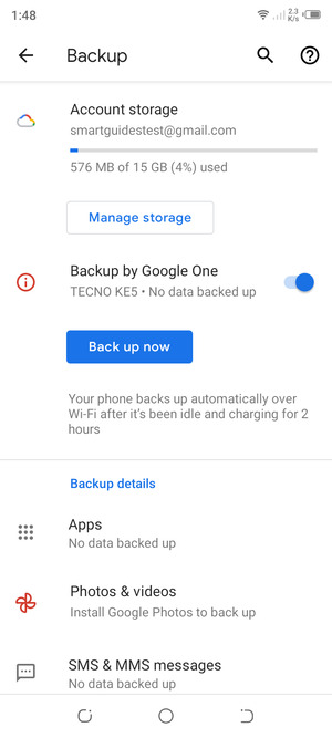 Select Account storage