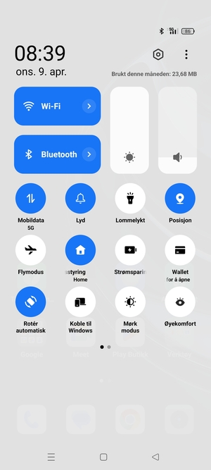 Slå av Wi-Fi og Bluetooth