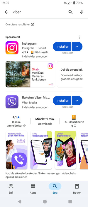 Vælg appen