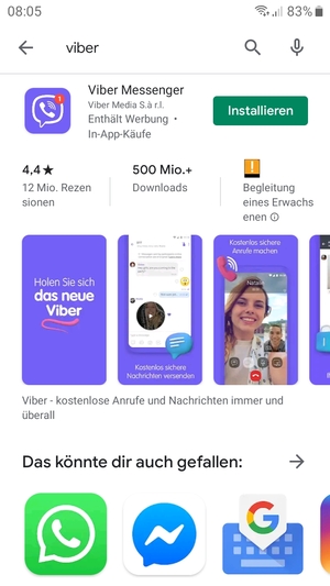 Wählen Sie die App