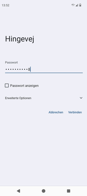 Geben Sie das WLAN-Passwort ein und wählen Sie Verbinden