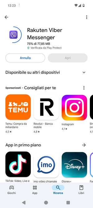 Attendi il completamento del processo di installazione
