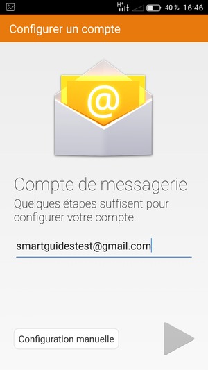 Saisissez votre adresse Gmail ou Hotmail. Sélectionnez SUIVANT