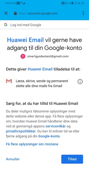 Vælg Tillad
