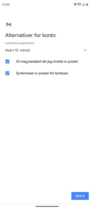 Velg NESTE
