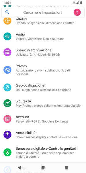 Scorri e seleziona Sicurezza