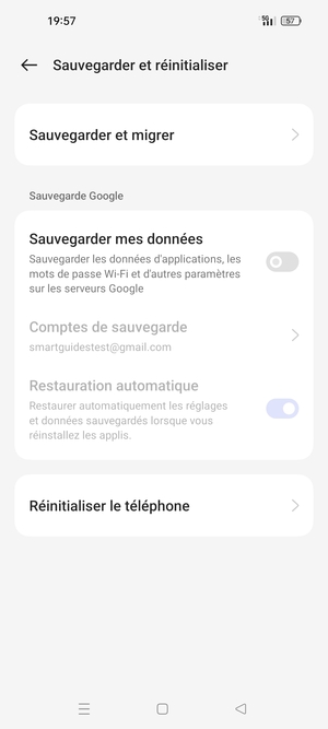 Activer le Sauvegarder mes données