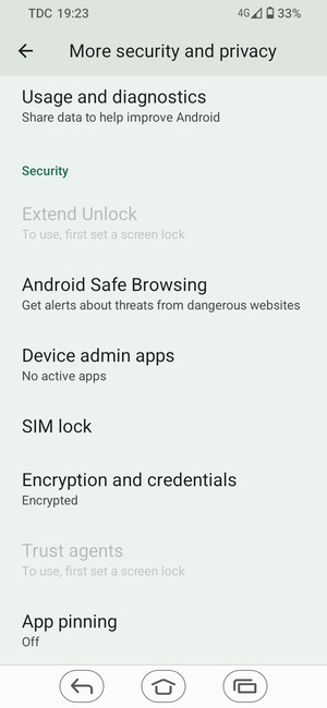 Scroll to and select SIM lock