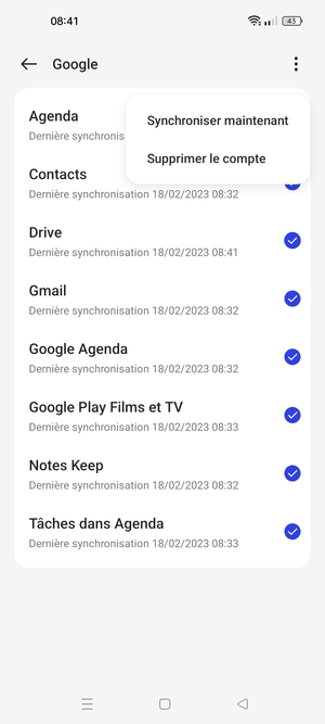 Sélectionnez Synchroniser maintenant