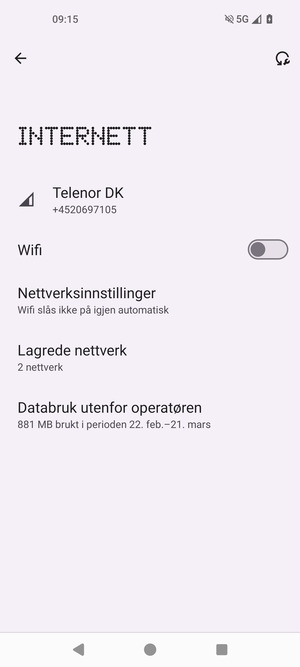 Slå Wifi på