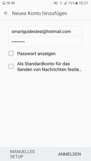 Geben Sie Ihre Hotmail Adresse und Ihr Passwort ein. Wählen Sie ANMELDEN