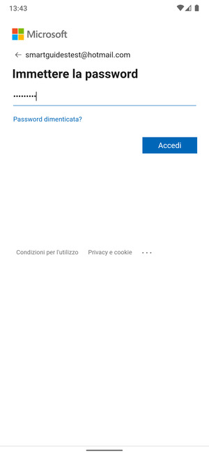 Inserisci la tua password e seleziona Accedi