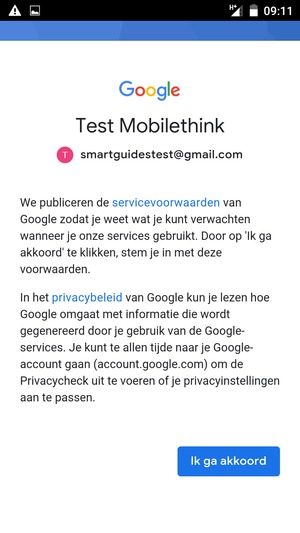 Selecteer Ik ga akkoord