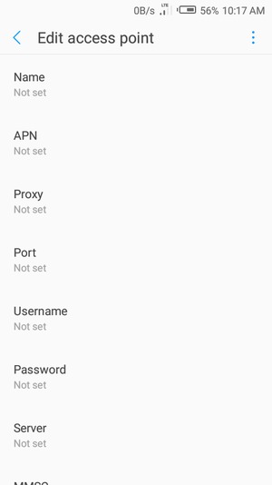 Enter MMS information