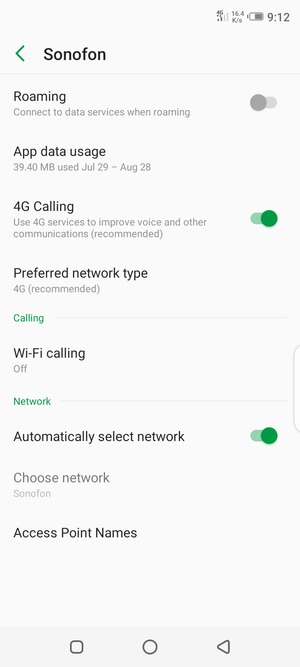 Select Access Point Names