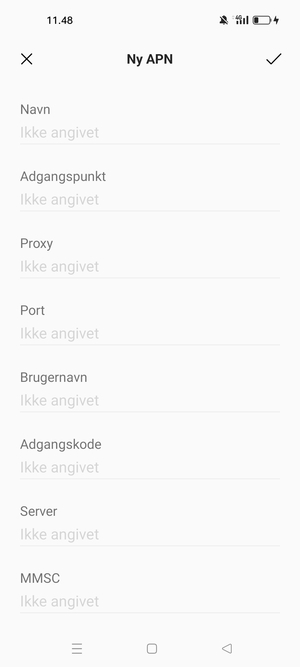 Indtast internet-oplysninger