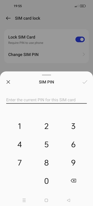Enter your New PIN for the SIM card and select OK